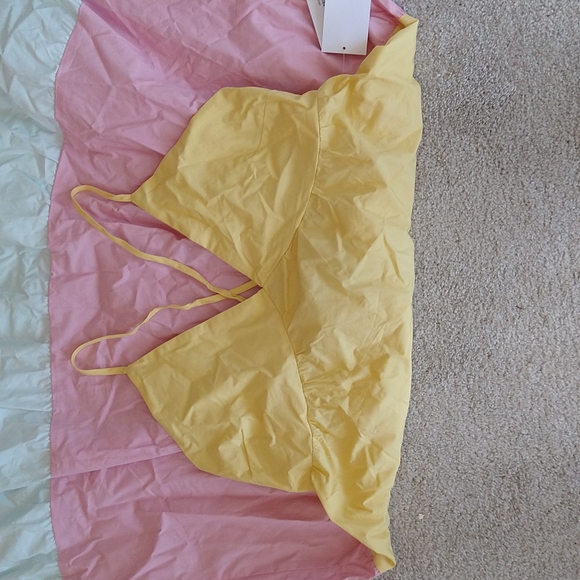 A super summery Just Fab yellow, pink, and blue dress size Large - Picture 4 of 6